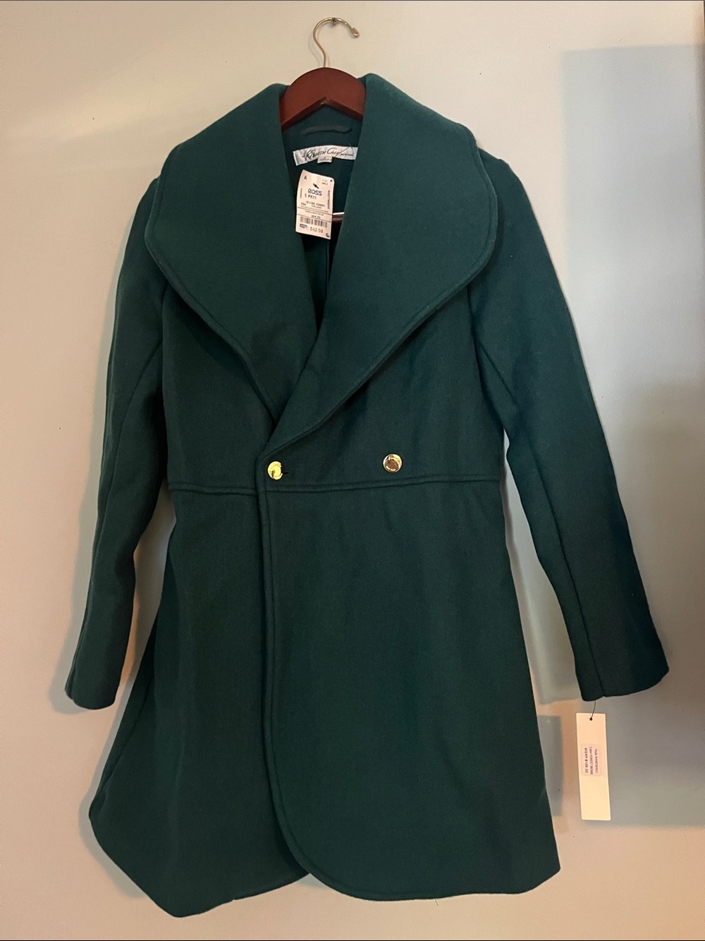 Kenneth Cole New York Emerald Green Wool-Blend Peacoat